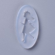 Silicone Molds, Resin Casting Molds, For UV Resin, Epoxy Resin Jewelry Making, Girl, White, 64x34x6mm, Inner Diameter: 48x19mm(X-DIY-L026-045)