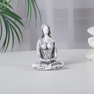 Resin Yoga Woman Prayer Statue, Fengshui Meditation Sculpture Home Decoration, Ghost White, 36x56x80mm(DJEW-PW0013-55A-01)