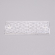 Plastic Adhesive Reflective Stickers for Cars, Rectangle with Hole, White, 150x47x6mm, Hole: 5mm(AJEW-WH0239-17A)