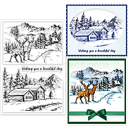 Custom PVC Plastic Clear Stamps, for DIY Scrapbooking, Photo Album Decorative, Cards Making, Deer, 160x110x3mm(DIY-WH0448-0137)