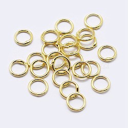 925 Sterling Silver Round Rings, Soldered Jump Rings, Golden, 4x0.8mm, Inner Diameter: 2mm(STER-F036-03G-0.8x4)