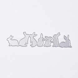 Bunny Carbon Steel Cutting Dies Stencils, for DIY Scrapbooking/Photo Album, Decorative Embossing Paper Card, Nest of Rabbit, Matte Platinum Color, 2.65x11.3cm(X-DIY-L024-06)