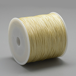 Nylon Thread, Chinese Knotting Cord, Light Khaki, 0.8mm, about 109.36 yards(100m)/roll(NWIR-Q008A-734)