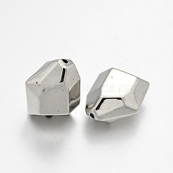 CCB Plastic Beads, Polygon, Platinum, 25x19x13mm, Hole: 2mm(CCB-J031-42P)