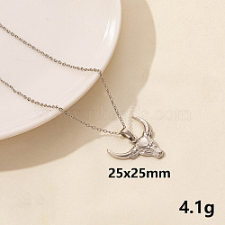 Stainless Steel Insect Cattle Pendant Necklace Unisex Jewelry(TG2584-11)