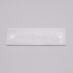 Plastic Adhesive Reflective Stickers for Cars, Rectangle with Hole, White, 150x47x6mm, Hole: 5mm(AJEW-WH0239-17A)