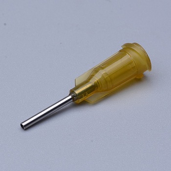 Plastic Fluid Precision Blunt Needle Dispense Tips, Dark Goldenrod, Lumen: 1.4mm, 30x7.5mm, External Dia: 1.6mm