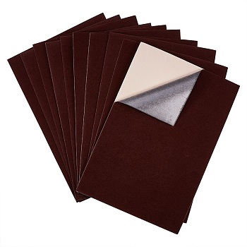 Jewelry Flocking Cloth, Self-adhesive Fabric, Coconut Brown, 40x28.9~29cm, 12sheets/set