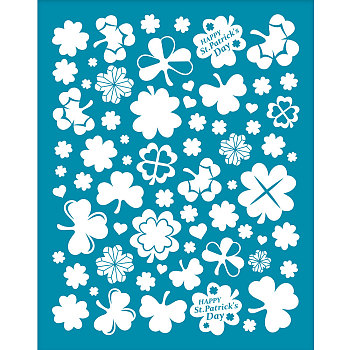 Silk Screen Printing Stencil, for Painting on Wood, DIY Decoration T-Shirt Fabric, Saint Patrick's Day Themed Pattern, 100x127mm
