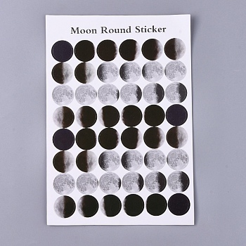 Polka Dot Pattern Decorative Labels Stickers, DIY Handmade Scrapbook Photo Albums, Black, 217x151x0.2mm, Pattern: 20mm, 48pcs/sheet