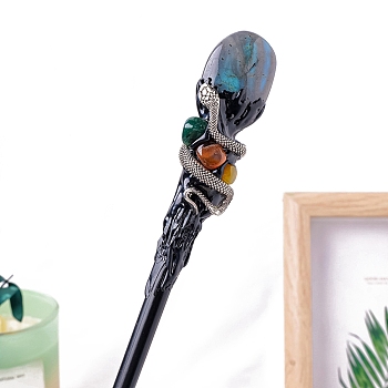 Natural Labradorite Magic Wand, Cosplay Magic Wand, for Witches and Wizards, 270mm