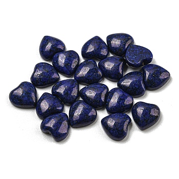 Dyed Natural Lapis Lazuli Cabochons, Heart, 8x8x3.5mm
