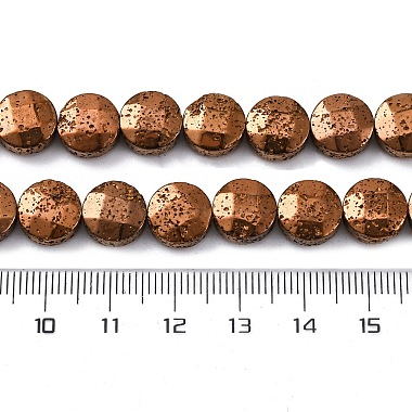 brins de perles de pierre de lave naturelle galvanisées(G-A256-F01-01D)-4