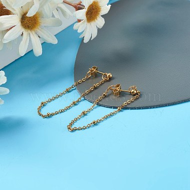 Chain Shape Dangle Stud Earring for Girl Women(EJEW-JE04617)-4
