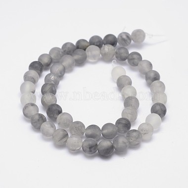 Frosted Natural Cloudy Quartz Round Beads Strands(G-F255-02-4mm)-2