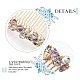 3Pcs 3 Colors Fashionable Glass & Brass Hair Combs(OHAR-CP0001-03)-5