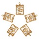 5 個の真鍮マイクロパヴェ クリア キュービックジルコニア ペンダント(KK-SZ0005-04)-1