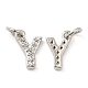 Brass Micro Pave Grade AAA Cubic Zirconia Charms(ZIRC-P067-11P-Y-NR)-2