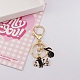 Zinc Alloy Enamel Cat with Piano & Musical Note Pendant Keychain(PW-WG11132-02)-1