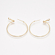 Brass Hoop Earrings(X-KK-S348-406C)-2