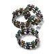 Jaspe impérial naturel teint avec bracelets extensibles en perles de résine(BJEW-G698-01B-05)-1