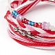4Pcs 4 Style Alloy & Glass Braided Bead Bracelets Set(BJEW-B065-09A)-2