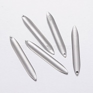 304 Stainless Steel Pendants, Spike, Stainless Steel Color, 31x4x1mm, Hole: 1mm(STAS-P198-03)