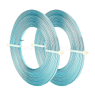 BENECREAT Aluminum Wire, Flat Craft Wire, Bezel Strip Wire for Cabochons Jewelry Making, Aqua, 3x1mm, about 5m/roll(AW-BC0003-34A-11)