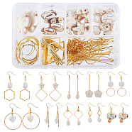SUNNYCLUE DIY Earring Making Kits, Including Mixed Shapes Synthetical Turquoise, 
Alloy Linking Rings & Pendants, Brass Linking Rings & Cable Chains & Earring Hooks, Iron Pins, White(DIY-SC0001-46)