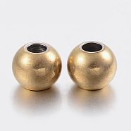 304 Stainless Steel Beads Spacers, Rondelle, Golden, 6x5mm, Hole: 2mm(STAS-P197-037G-6mm)