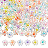 180Pcs 6 Colors Transparent Acrylic Beads, Flower, Mixed Color, 12x12.5x6mm, Hole: 2.8mm, 30pcs/color(OACR-DC0001-20)