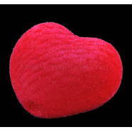 Opaque Acrylic Beads, Flocky, Heart, Great for Mother's Day Gifts making, Red, Size: about 25mm long, 23mm wide, 14mm thick, hole: 3mm(X-PL177Y-1)