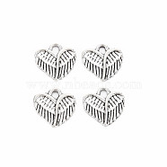 Tibetan Style Alloy Charms, Cadmium Free & Lead Free, Heart, Antique Silver, 12.5x12.5x1.5mm, Hole: 1.8mm, about 1630pcs/1000g(TIBE-S320-191AS)