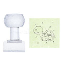 Plastic Stamps, DIY Soap Molds Supplies, Square, Tortoise Pattern, 38x38mm(DIY-WH0350-091)