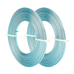 BENECREAT Aluminum Wire, Flat Craft Wire, Bezel Strip Wire for Cabochons Jewelry Making, Aqua, 3x1mm, about 5m/roll(AW-BC0003-34A-11)