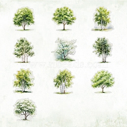 PET Self-Adhesive Stickers, Forest Series, Waterproof, for DIY Photo Album Diary Scrapbook Decoration, Lime, 58~90x45~85x0.1mm(DIY-B082-04B)