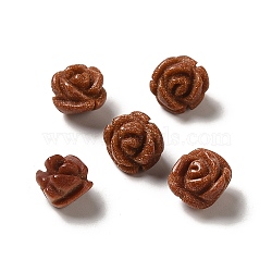 Synthetic Goldstone Carved Flower Beads, Rose, 8.5~10x10x10.5mm, Hole: 1mm(G-O156-B-31)