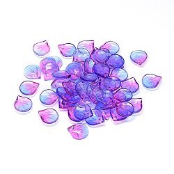 Glass Charms, Petal, Medium Purple, 15x13.5x4mm, Hole: 1.2mm(X-GLAA-H016-05E-9)