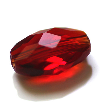 Imitation Austrian Crystal Beads, Grade AAA, K9 Glass, Faceted, Oval, Dark Red, 13x10x7mm, Hole: 0.9~1mm