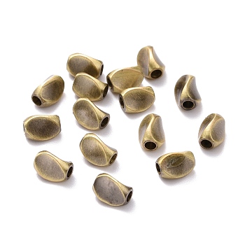 Rack Plating Brass Spacer Beads, Lead Free & Cadmium Free, Twist, Brushed Antique Bronze, 6x4x4mm, Hole: 1.5mm