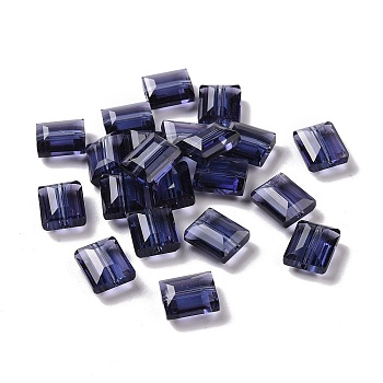 Imitation Austrian Crystal Beads, Grade AAA, Faceted, Rectangle, Prussian Blue, 10x12x5.5mm, Hole: 0.9~1mm