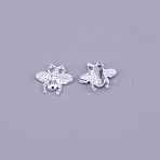 Alloy Cabochons, Nail Art Decoration Accessories for Women, Bees, Silver, 11.5x11.5x2.5mm(MRMJ-WH0060-52S)