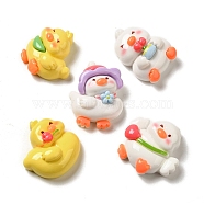 Opaque Resin Decoden Cabochons, Cartoon Duck Mixed Shapes, Mixed Color, 22.5~27x20~27x10.5~11.5mm(RESI-K037-04)