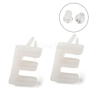 Hypoallergenic Bioceramics Zirconia Ceramic Stud Earrings, No Fading and Nickel Free, Alphabet, Letter E, 7x4.5mm(EJEW-F340-04E)