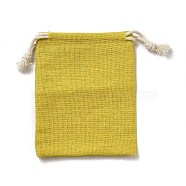 Rectangle Cloth Packing Pouches, Drawstring Bags, Yellow, 11.8x8.75x0.55cm(ABAG-A008-01B-06)