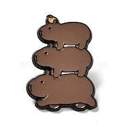 Cartoon Bank Beaver Enamel Pins, Black Alloy Brooches for Backpack Clothes, Camel, 32x21.5x1.5mm(JEWB-Z014-02D-EB)
