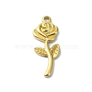 Ion Plating(IP) 304 Stainless Steel Pendants, Real 18K Gold Plated, Flower, 24x9x2mm, Hole: 1.8mm(STAS-B058-17G-05)