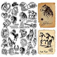 4Pcs 4 Styles Custom PVC Plastic Clear Stamps, for DIY Scrapbooking, Photo Album Decorative, Cards Making, Horse, 160x110x3mm, 1pc/style(DIY-WH0619-0017)