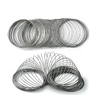 Steel Memory Wire, Round, for Collar Necklace Wrap Bracelets Making, Gunmetal, 22 Gauge, 0.6mm, 60mm inner diameter(TWIR-YW0001-01B)