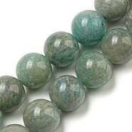 Natural Amazonite Beads Strands, Round, Grade AB, 10mm, Hole: 1mm, about 36pcs/strand, 15.04 inch(38.2cm)(G-K068-03-10mm-01)